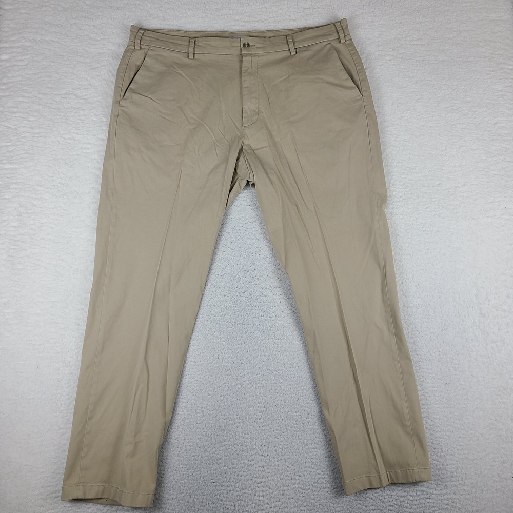 Peter Millar Pants Mens 40x32 Beige Solid Signature Sateen Classic Fit Trouser *